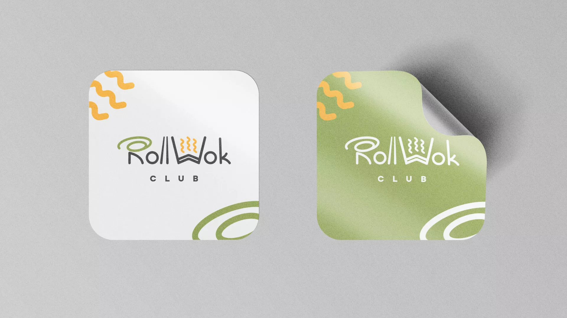 Разработка логотипа и фирменного стиля суши-бара «Roll Wok Club» в Котельниче