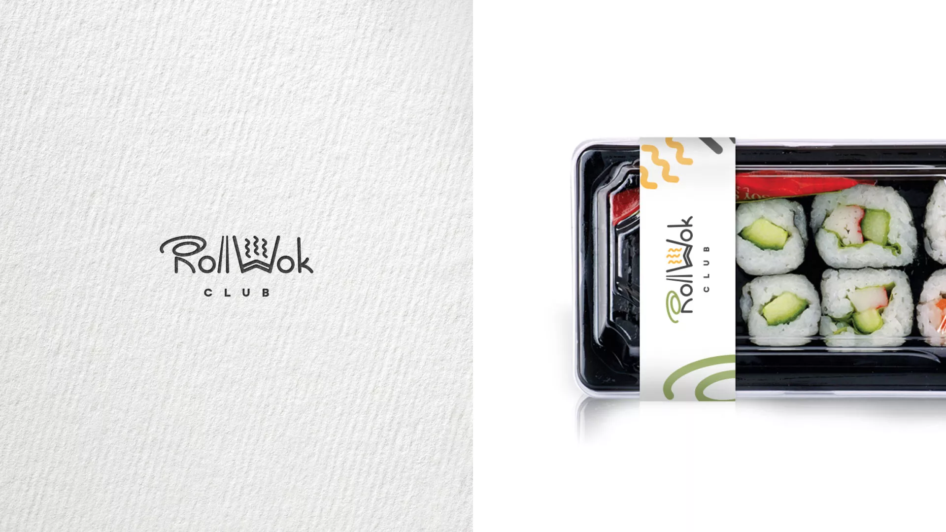 Разработка наклеек для суши-бара «Roll Wok Club» в Котельниче