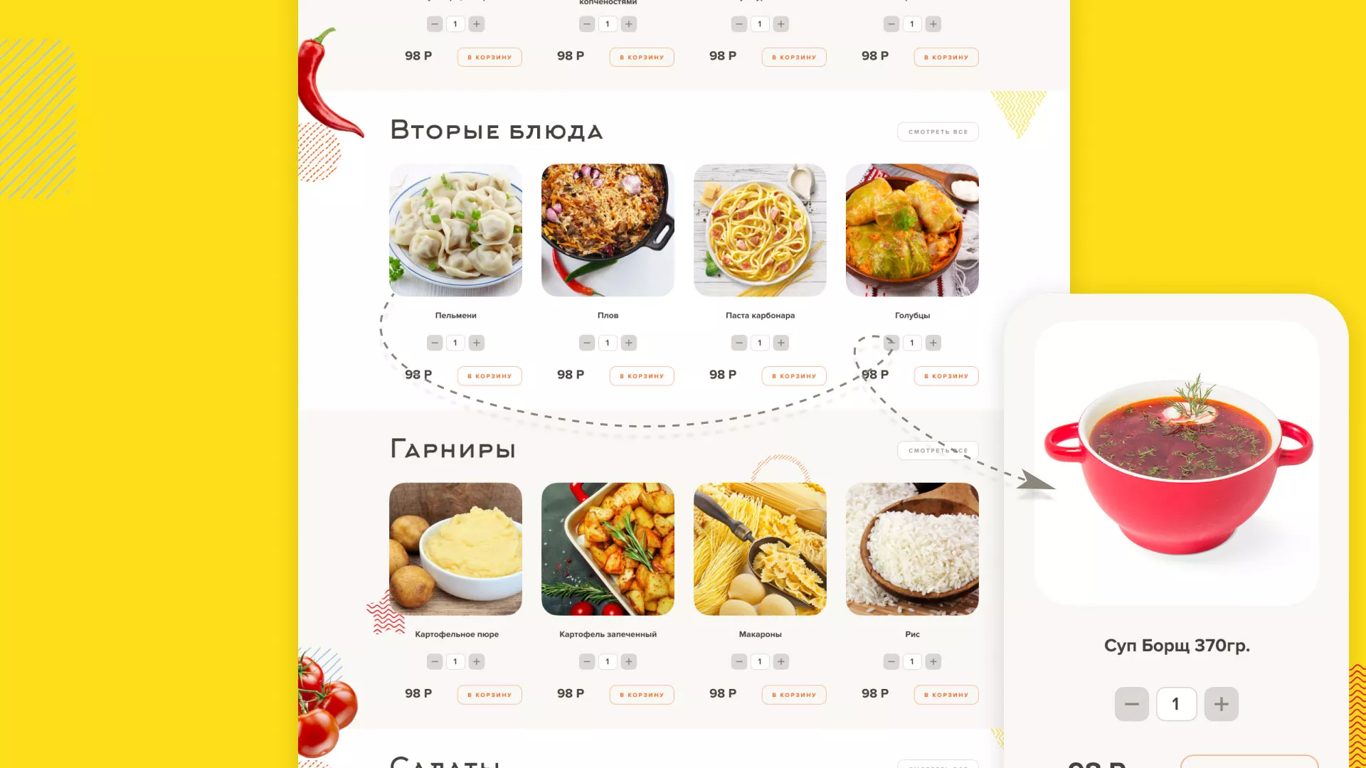 Разработка сайта кафе-столовой «Суп-Мясо-Салат» в Котельниче